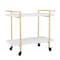 Martha Stewart Liam 2-Tier White Mobile Office Storage and Printer Cart w/Polished Brass Frame NAN-JH-17107-WH-GLD-MS - alternate 6